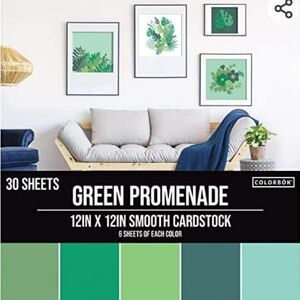 Colorbook 12"x12" Multicolor Promenade Smooth Cardstock Paper Pad, 30 Sheets